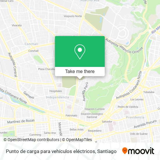 Punto de carga para vehículos eléctricos map