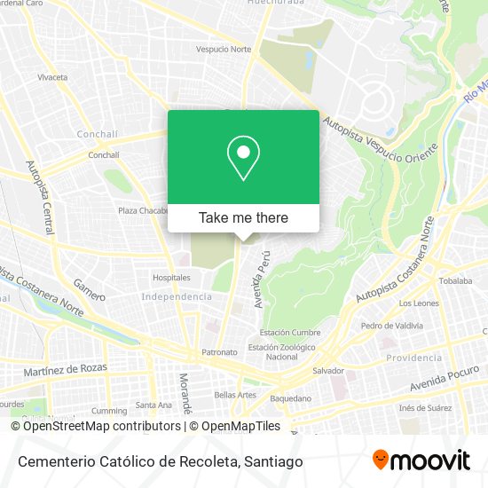 Mapa de Cementerio Católico de Recoleta