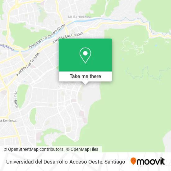 Universidad del Desarrollo-Acceso Oeste map