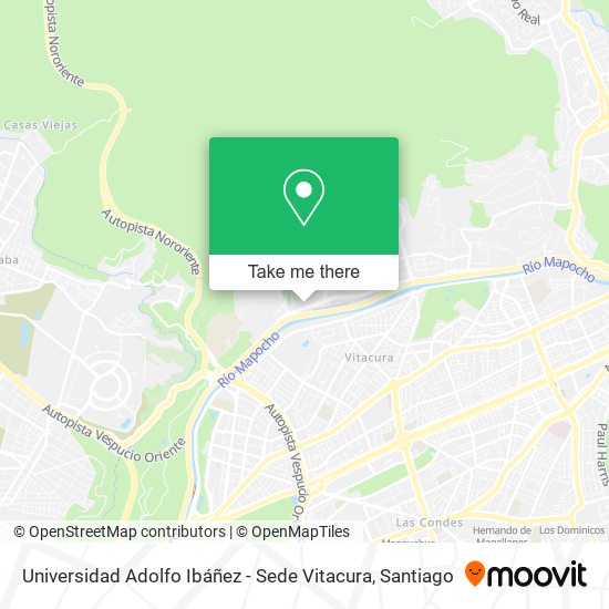 Mapa de Universidad Adolfo Ibáñez - Sede Vitacura