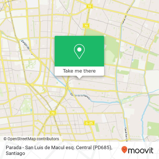 Parada - San Luis de Macul esq. Central (PD685) map