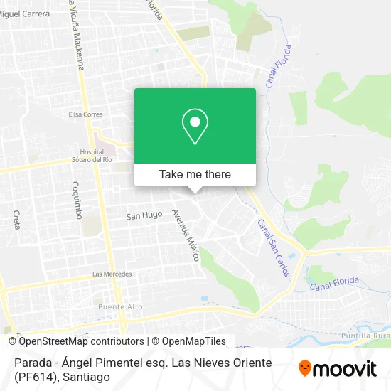 Parada - Ángel Pimentel esq. Las Nieves Oriente (PF614) map