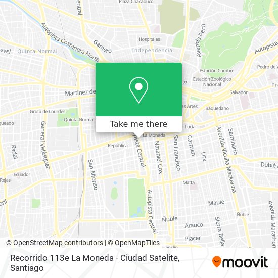 Recorrido 113e La Moneda - Ciudad Satelite map