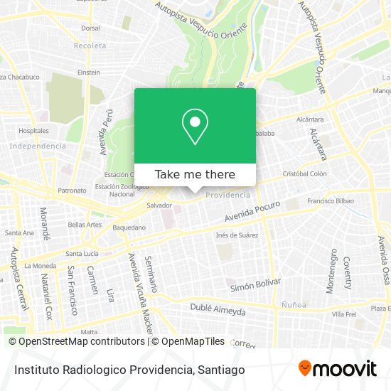 Mapa de Instituto Radiologico Providencia