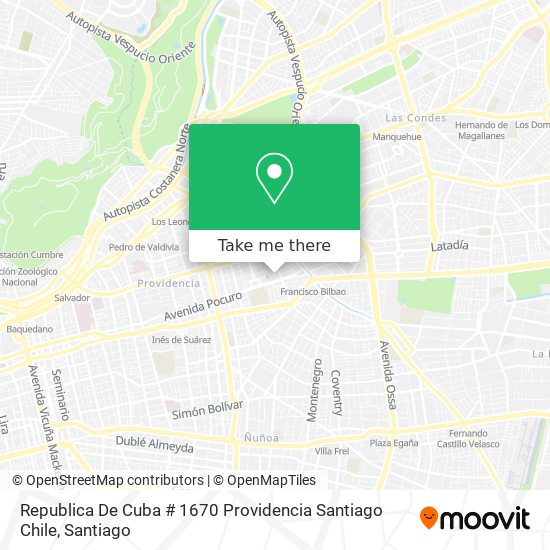 Republica De Cuba # 1670 Providencia‎ Santiago Chile map