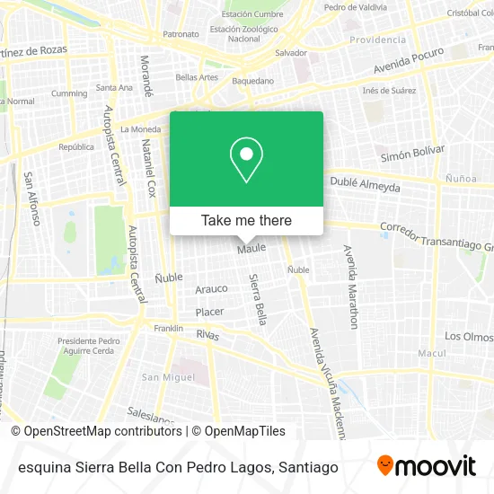 esquina Sierra Bella Con Pedro Lagos map