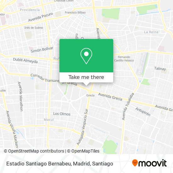 Estadio Santiago Bernabeu, Madrid map