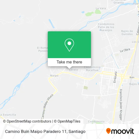 Mapa de Camino Buin Maipo Paradero 11
