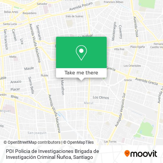 PDI Policia de Investigaciones Brigada de Investigación Criminal Ñuñoa map