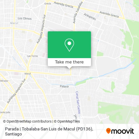 Mapa de Parada | Tobalaba-San Luis de Macul (PD136)