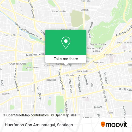 Huerfanos Con Amunategui map