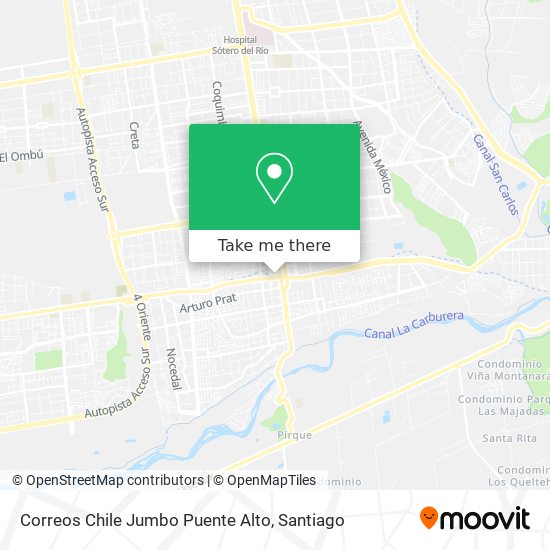 Correos Chile Jumbo Puente Alto map