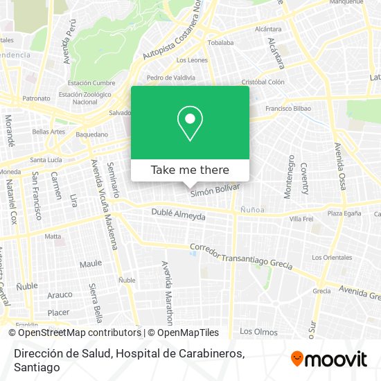 Mapa de Dirección de Salud, Hospital de Carabineros
