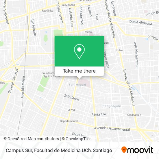Campus Sur, Facultad de Medicina UCh map