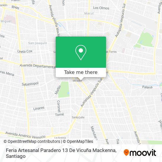 Feria Artesanal Paradero 13 De Vicuña Mackenna map