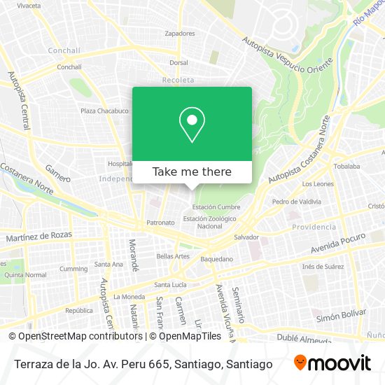 Terraza de la Jo. Av. Peru 665, Santiago map