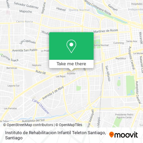 Instituto de Rehabilitacion Infantil Teleton Santiago map