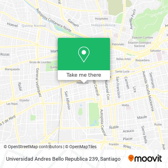 Universidad Andres Bello Republica 239 map