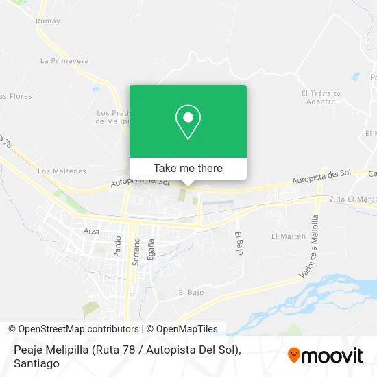 Peaje Melipilla (Ruta 78 / Autopista Del Sol) map