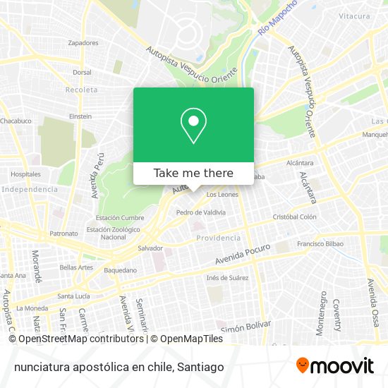 Mapa de nunciatura apostólica en chile