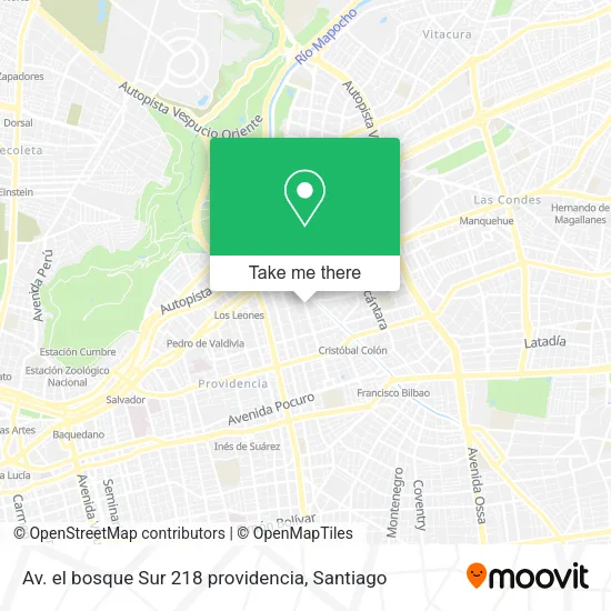 Av. el bosque Sur 218 providencia map