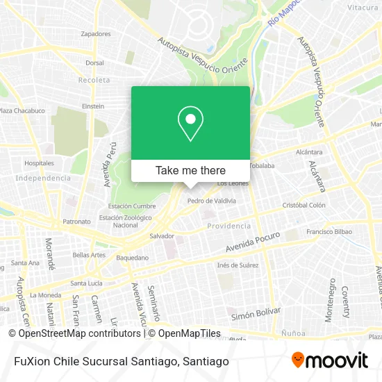 FuXion Chile Sucursal Santiago map