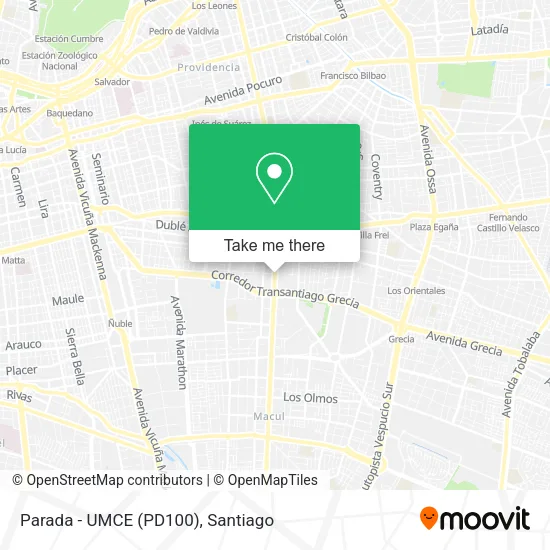 Parada - UMCE (PD100) map