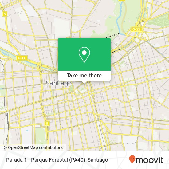 Parada 1 - Parque Forestal (PA40) map