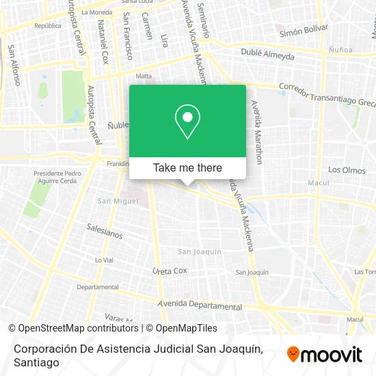 Corporación De Asistencia Judicial San Joaquín map
