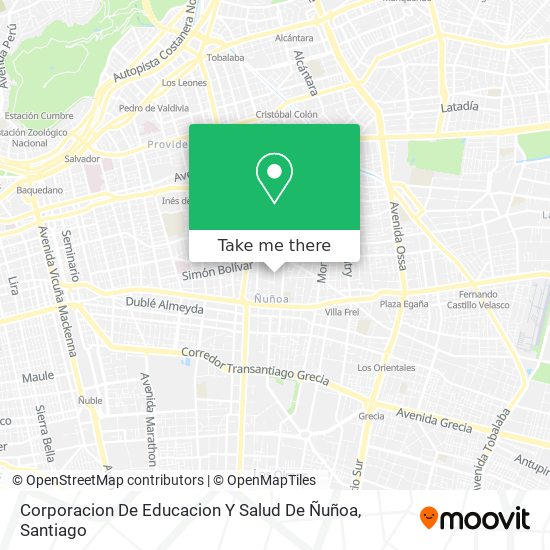 Corporacion De Educacion Y Salud De Ñuñoa map