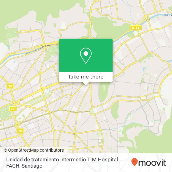 Mapa de Unidad de tratamiento intermedio TIM Hospital FACH