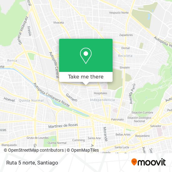 Mapa de Ruta 5 norte
