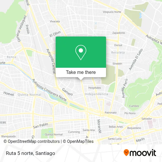 Ruta 5 norte map