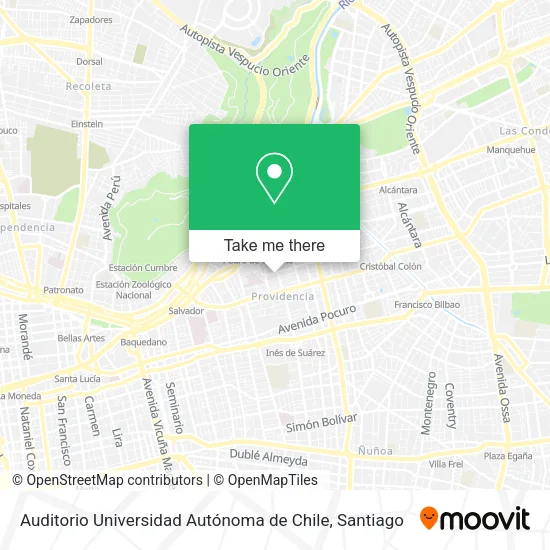 Auditorio Universidad Autónoma de Chile map