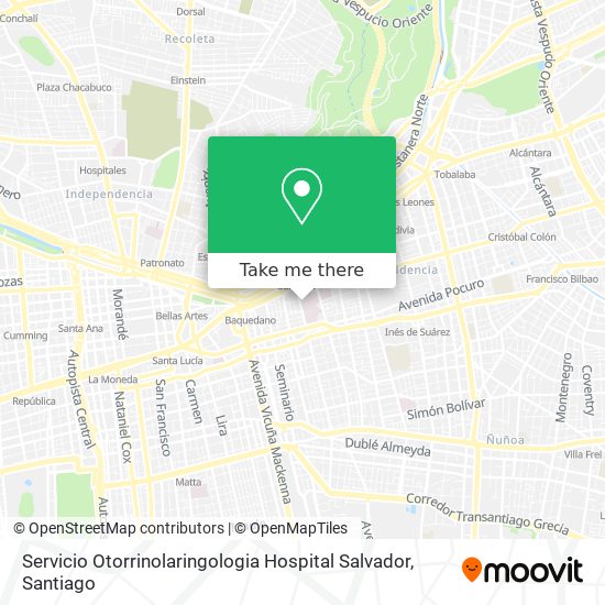 Servicio Otorrinolaringologia Hospital Salvador map