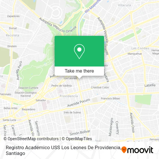 Registro Académico USS Los Leones De Providencia map