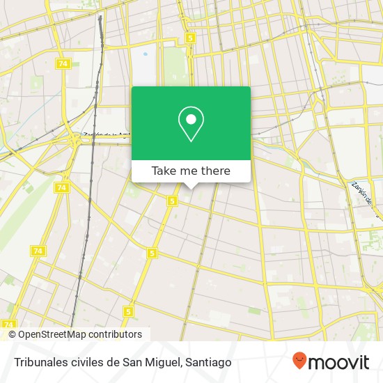 Mapa de Tribunales civiles de San Miguel