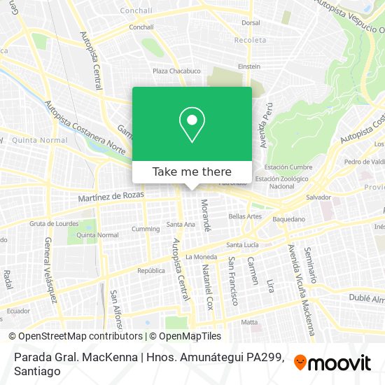 Mapa de Parada Gral. MacKenna | Hnos. Amunátegui PA299