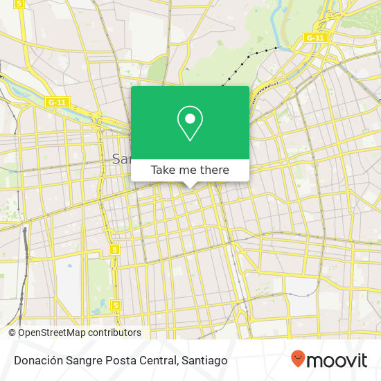 Mapa de Donación Sangre Posta Central