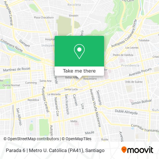 Parada 6 | Metro U. Católica (PA41) map