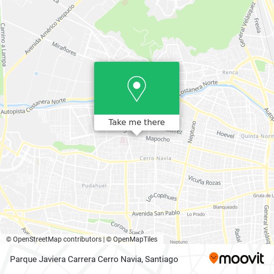 Parque Javiera Carrera Cerro Navia map