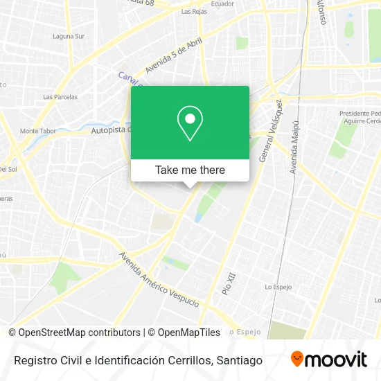 Registro Civil e Identificación Cerrillos map