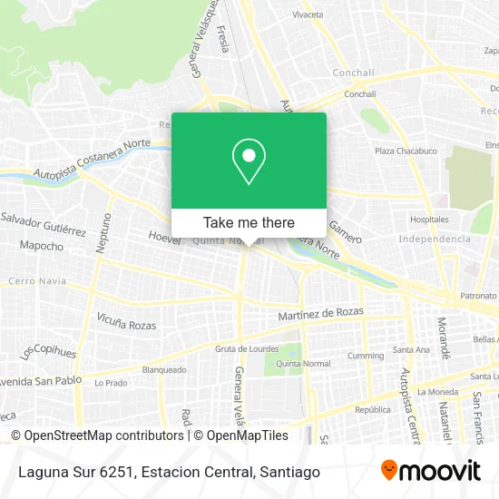 Laguna Sur 6251, Estacion Central map