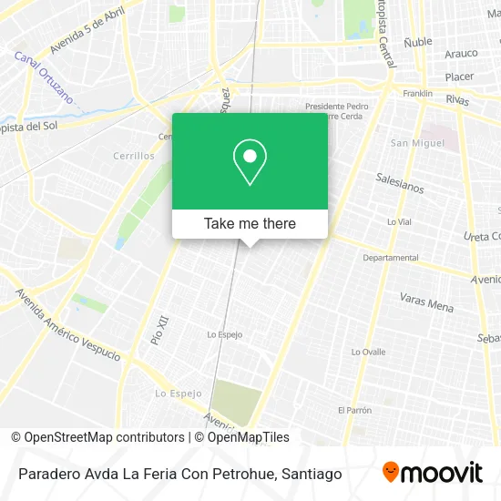 Paradero Avda La Feria Con Petrohue map
