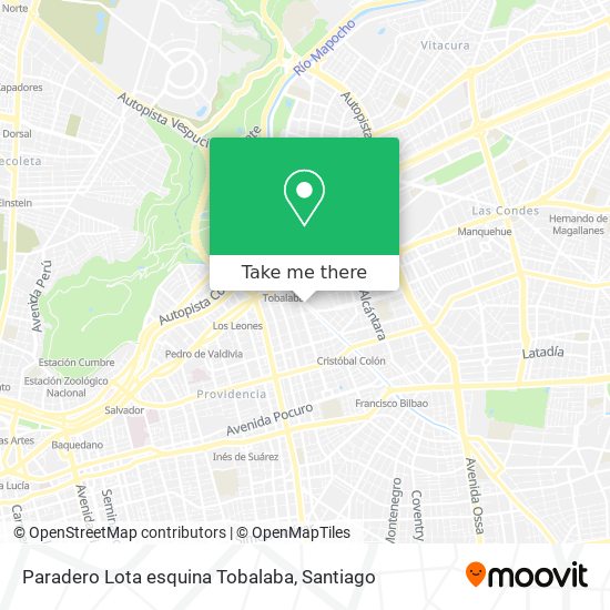 Paradero Lota esquina Tobalaba map