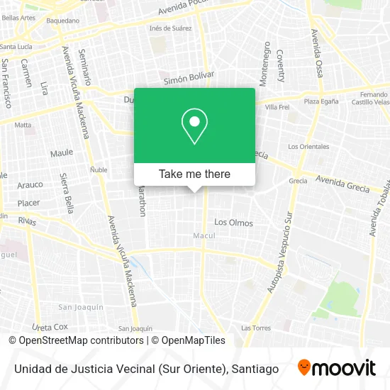 Unidad de Justicia Vecinal (Sur Oriente) map