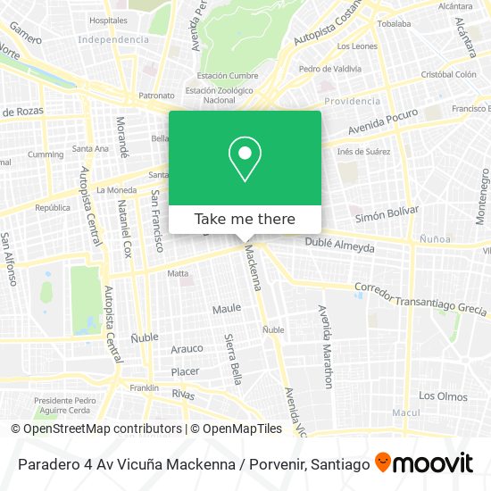 Paradero 4 Av Vicuña Mackenna / Porvenir map