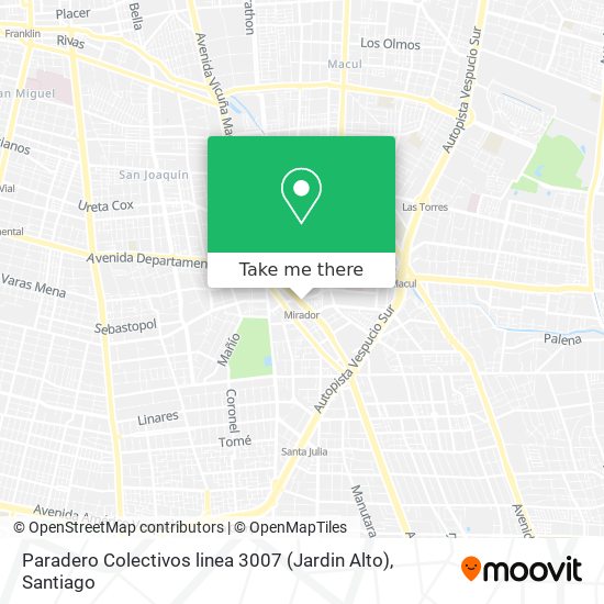 Mapa de Paradero Colectivos linea 3007 (Jardin Alto)