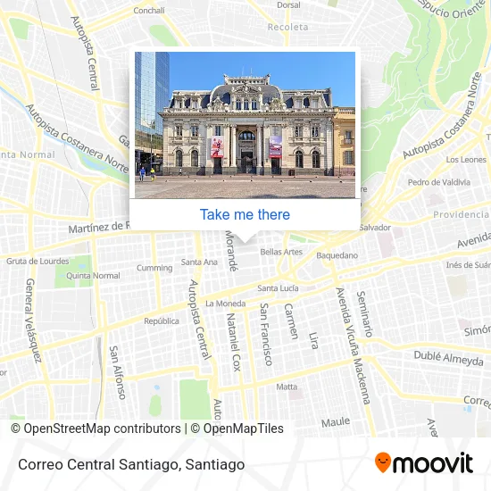 Correo Central Santiago map