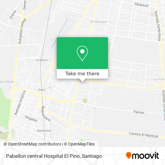 Pabellon central Hospital El Pino map